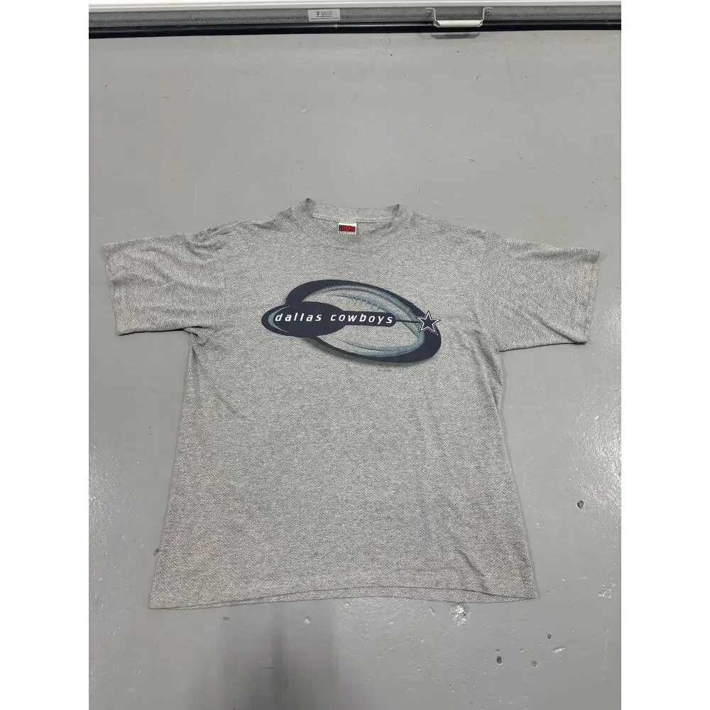 Vtg Dallas Cowboys Shirt 2XL Grey Heather Iron‎ Knights NFL Football Y2K Baggy